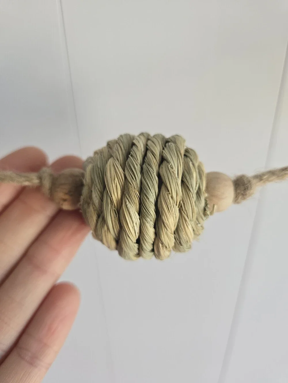 NWT 2 Strands Of Natural Rope Ball Garland - Boho Home Holiday Decor